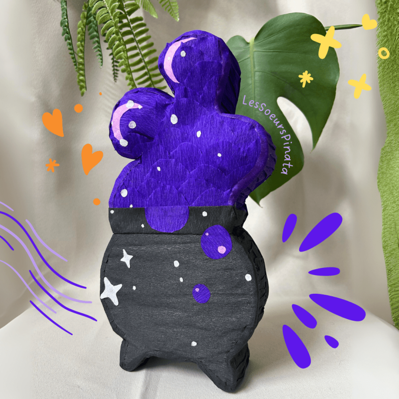 Piñata chaudron de sorcière